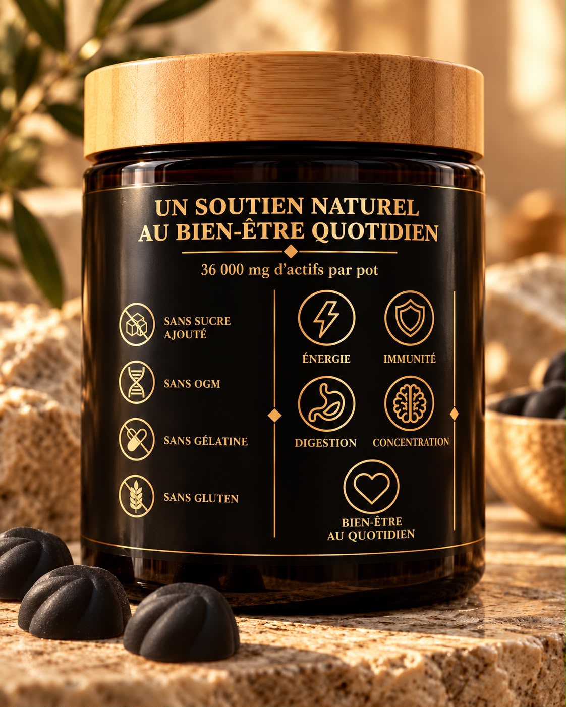 Sunna Gummies · 5 ingrédients inspirés du Coran et de la Sunna · 60 gummies